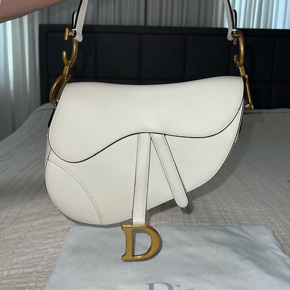 Dior Handbags - DIOR medium Saddle bag Latte grained calfskin